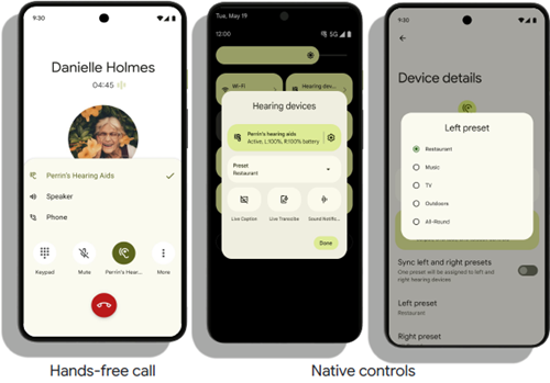 Google Pixel LE Audio Hearing Aid Connectivity Support screenshot
