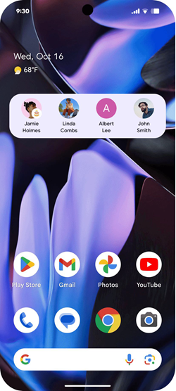 Google Pixel VIPs screenshot