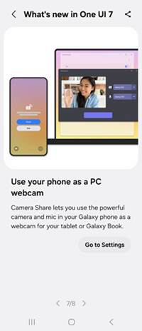 Samsung Galaxy OS 15 Camera Share screenshot