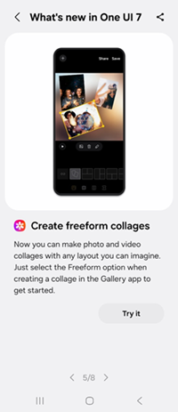 Samsung Galaxy OS 15 Collages screenshot