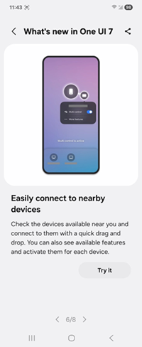 Samsung Galaxy OS 15 Nearby Devices screenshot