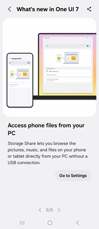 Samsung Galaxy OS 15 Storage Share screenshot