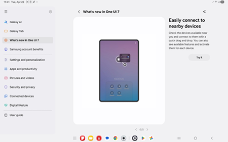 Samsung Galaxy OS 15 Nearby Devices screenshot