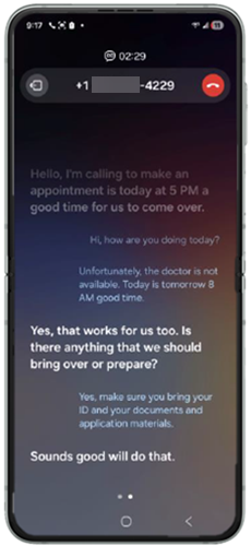 Samsung Galaxy Android OS 16 Call Captions screenshot