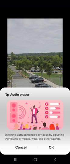 Samsung Galaxy Android OS 16 Audio Eraser screenshot