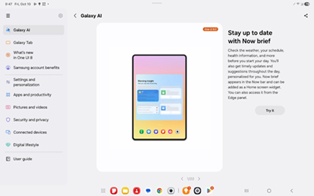 Samsung Galaxy Android OS 16 Now Brief screenshot