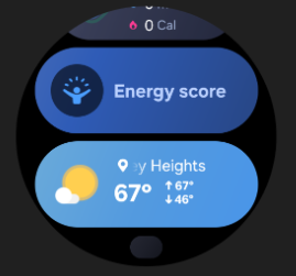 Galaxy Watch Gear OS Tiles screenshot